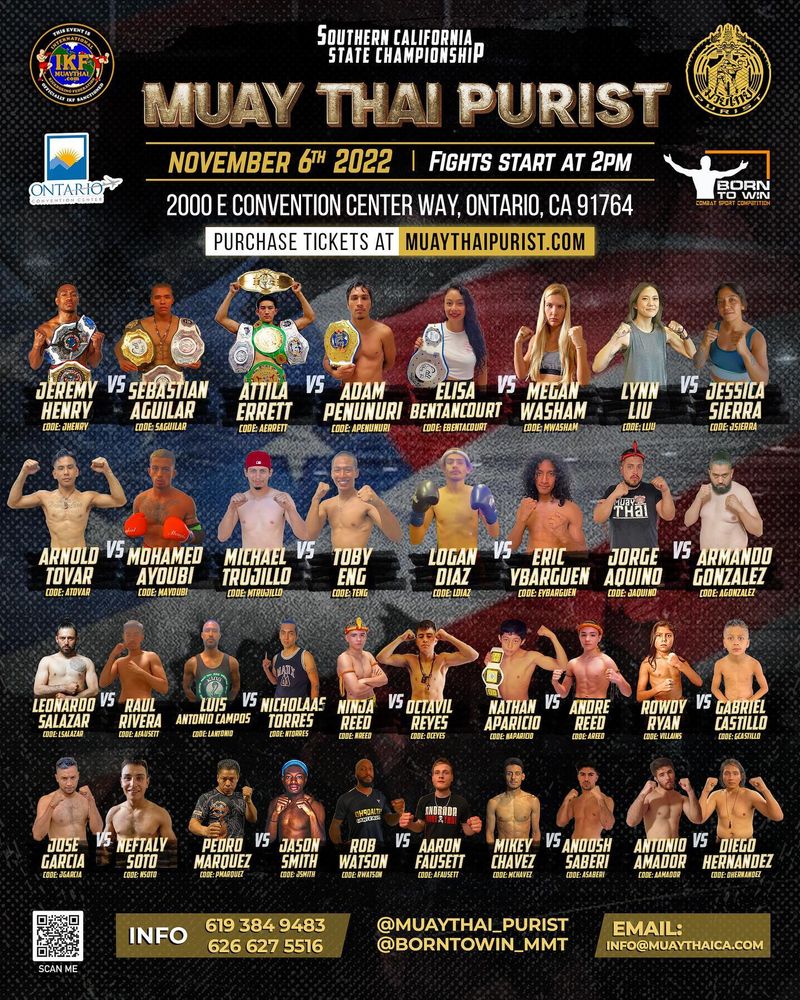 Tickets Muay Thai Purist Full Rules Muay Thai