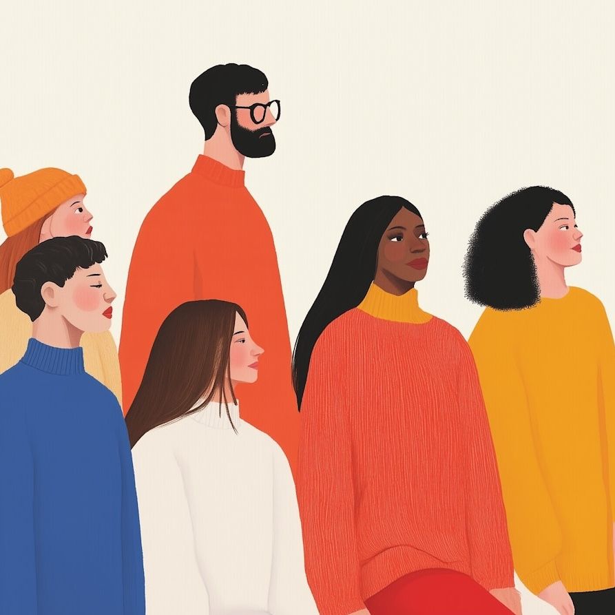 Diverse Group Portrait Illustration copy