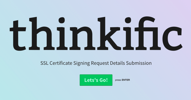 SSL Certificate Signing Request Details