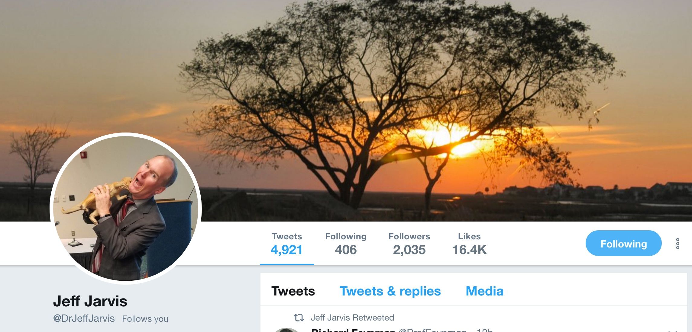 Picture for question Have you deleted Dr. Jeff Jarvis from your Twitter account?