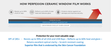 Ceramic Window Film: Protection for your most valuable cargo - Perfexion CERAMIC Window Film uses the latest technology and advanced materials such as Anodic Titanium Oxide, Indium Tin Oxide, and Tungsten Trioxide.